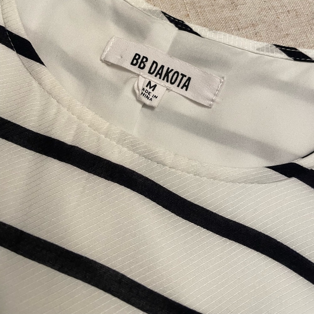 BB Dakota Shaye Dress Navy white/navy Striped Size M flirty, feminine, preppy - Picture 7 of 7